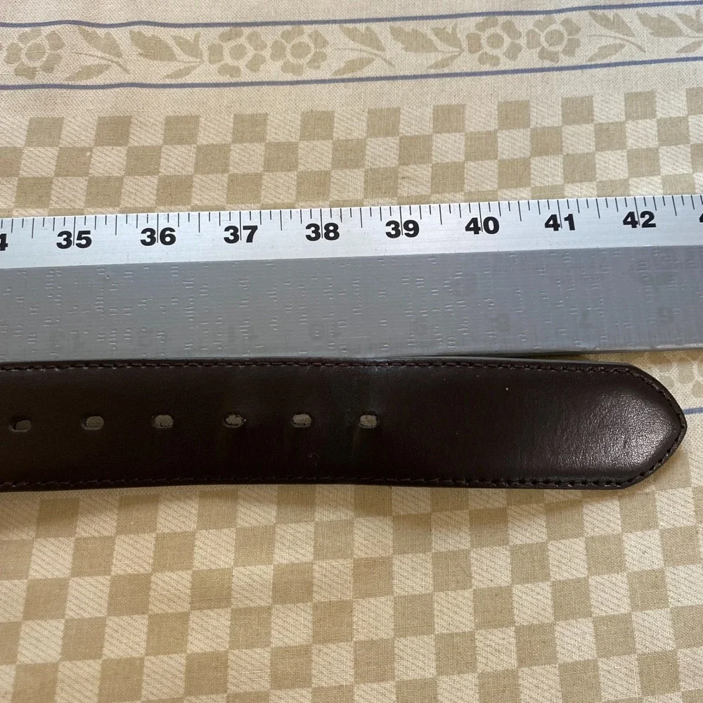 Mens Camo Canvas Belt Genuine Leather Lined Brown Trim Size 36 Hunting Outdoor